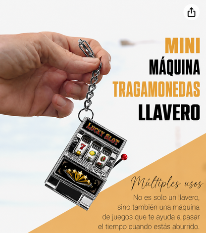 Llavero Mini Máquina Tragamonedas Antiestrés.